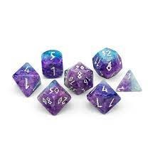 Blue/Purple Sesame Jasper - 7 Piece Gemstone Dice Set